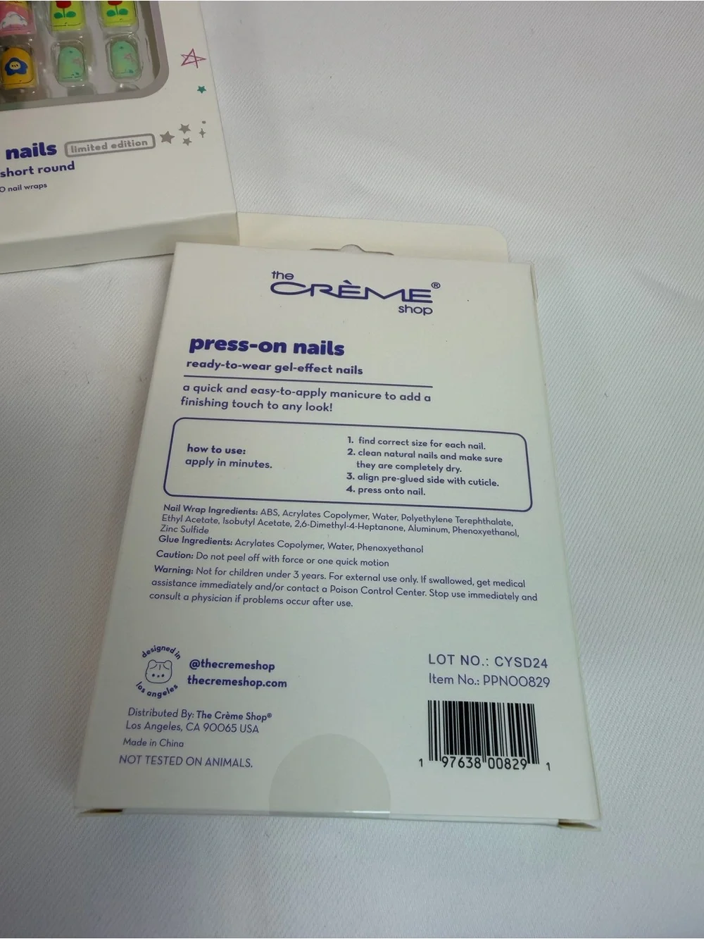 THE CRÈME SHOP Pack of 6 Press On Nails Set 20/Set NEW Short Round Limited Ed.